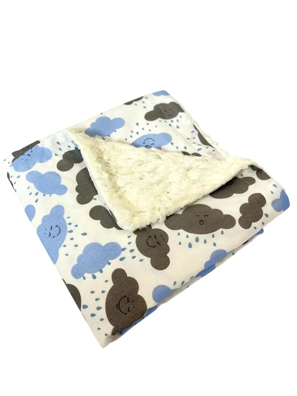 Cobertor de Sherpa Estampado M - Nuvem Azul