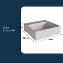 Ver imagem 7 de Gabinete para Banheiro com Cuba Quadrada 100% MDF Suspenso 75cm Nature Bege Panna/Carvalho