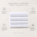 Ver imagem 3 de Kit 4 Toalhas de Banho Branca 1,40x0,75m, Macia e Confortável, Alta Absorção