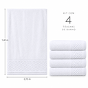 Ver imagem 5 de Kit 4 Toalhas de Banho Branca 1,40x0,75m, Macia e Confortável, Alta Absorção