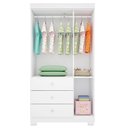 Ver imagem 4 de Berço Nacional Doce Sonho 3540 e Guarda Roupa Duda 3 Portas Branco Brilho com Colchão Ortobom – Phoe