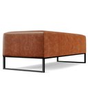 Ver imagem 3 de Kit 02 Puffs Decorativo Sala de Estar Bali W01 Base Ferro 120x50 cm Couríssimo Camel - Lyam Decor