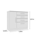 Ver imagem 3 de Cômoda moderna para quarto de casal - Chicago-Neve - Tcil Móveis