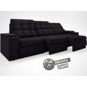 Ver imagem 7 de Sofá com Porta Copos e Carregador Usb Eureka 2,30m Assento Retrátil e Reclinável Velosuede Preto