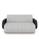 Ver imagem 5 de Sofá Decorativo Living Sala de Estar Bornéu 148cm Pés de Madeira Pu/veludo Preto/cinza G33 - Gran Be