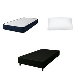 Base Cama Box Solteiro Preto com Colchão D28