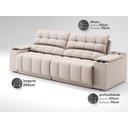 Ver imagem 4 de Sofá com Porta Copos Carregador Usb Ret Rec Samurai 2,50m Velosuede Areia - Netsofas
