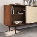 Ver imagem 7 de Balcão Aparador Telinha Rattan Buffet 2 Portas 4gav Madeira Cor Imbuia Simona Idimex