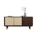 Ver imagem 3 de Balcão Aparador Telinha Rattan Buffet 2 Portas 4gav Madeira Cor Imbuia Simona Idimex