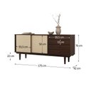 Ver imagem 5 de Balcão Aparador Telinha Rattan Buffet 2 Portas 4gav Madeira Cor Imbuia Simona Idimex