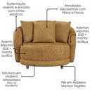 Ver imagem 5 de Poltrona Decorativa Maya Pes Madeira Linho Color Trend e Courino Tca 219 Tcs 727 Moll