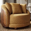 Ver imagem 2 de Poltrona Decorativa Maya Pes Madeira Linho Color Trend e Courino Tca 219 Tcs 727 Moll