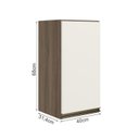 Ver imagem 3 de Armario Aereo 1p Mdf 40 Cm Kali 12202 Carvalho Toq Off White Cetim Nicioli