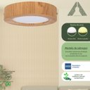 Ver imagem 3 de Plafon Wood Madeira Redondo Led 18cm 12w Bivolt Freijó:3000k Branco Quente