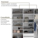 Ver imagem 7 de Guarda-Roupa Closet Casal 100% MDF BP 208cm com 1 Porta Espelho 3 Gavetas Sion Branco