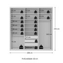 Ver imagem 3 de Guarda-roupa Closet Casal 100% Mdf Bp 208cm com 1 Porta Espelho 3 Gavetas Sion