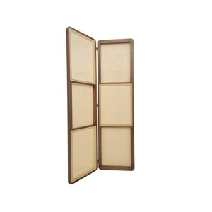 Biombo Ricco 2 Folhas Madeira com Palhinha Imbuia