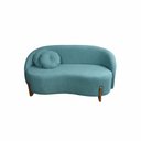 Ver imagem 2 de Sofá Orgânico 2 Lugares C/2 Almofadas Curvo Sala Recepção Amsterdã Suede Azul Turquesa - Montanari's
