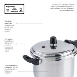 Panela de Pressão Fechamento Externo 4,5l Polido Nacional - 6
