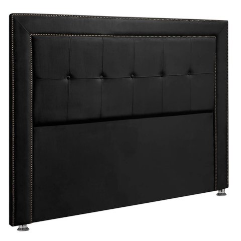 Cabeceira Estofada para Cama Box King 195cm Ravena Veludo - Sofa Store:veludo Preto