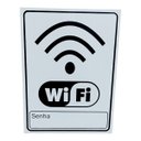 Ver imagem 1 de Placa de Sinalização Wi Fi 15x20 Cm Senha Branco