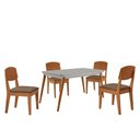 Ver imagem 2 de Mesa de Jantar Copper 120cm Tampo Mdf Vidro 4 Cad Copper Veludo Capuccino/off/nat/serig Off