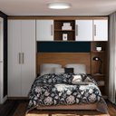 Ver imagem 1 de Conjunto Guarda Roupa Modulado e Cabeceira Casal 4 Peças Sauá CabeCasa MadeiraOriginals