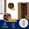 Conjunto Guarda Roupa Modulado Canto e Cabeceira Casal 5 Peças Sauá CabeCasa MadeiraOriginals - 14