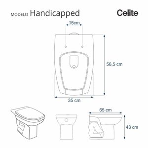 Assento Sanitário Poliéster para Louça Stylus Excellence Handicapped (celite) Aço (reb. Oculto) Bran