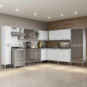 Ver imagem 2 de Armário de Cozinha Completa 11 peças Xangai Pop Multimóveis Branco/Lacca Fumê