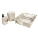 Ver imagem 1 de Kit Organizador de Pia Bancada Cozinha 3 Peças Escorredor Louças e Porta Detergente e Lixeira Brinox