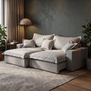 Ver imagem 1 de Sofá Korea 2m Retrátil Reclinável Linho Molas Ensacadas - Cinza