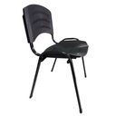 Ver imagem 3 de kit 5 Cadeiras Iso Plástica Fixa Cadeira Empilhavel Para Escritório Escola Igreja Salão Preta