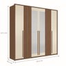 Kit Guarda Roupa 6 Portas Espelho Cômoda Cotia Jatoba Areia - 5