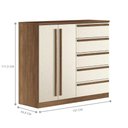 Ver imagem 2 de Kit Guarda Roupa 6 Portas Espelho Cômoda Cotia Jatoba Areia