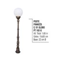 Ver imagem 3 de Poste Colonial Francês Jardim de Alumínio 01 Globo 1,66m