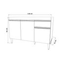 Ver imagem 3 de Balcão Gabinete Alinne 118cm para Pia 3 Portas 1 Gaveta - Branco Peternella