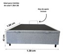 Ver imagem 3 de Box Baú Casal Linho Cinza 1,38x1,88 So1clique Pistão