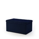 Ver imagem 2 de Calçadeira Baú Sagitarius para Cama de Solteiro 90cm no Tecido Veludo Azul - Aradecor