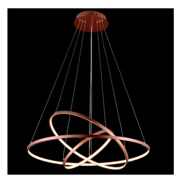 Lustre Led Moderno Pendente Anéis Led 89w 3 Arcos Rose  Brinovar - 5