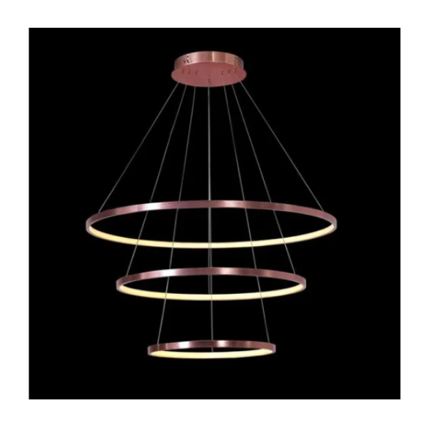 Lustre Led Moderno Pendente Anéis Led 89w 3 Arcos Rose  Brinovar - 6