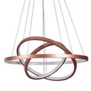 Ver imagem 2 de Lustre Led Moderno Pendente Anéis Led 89w 3 Arcos Rose Brinovar