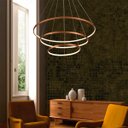 Ver imagem 4 de Lustre Led Moderno Pendente Anéis Led 89w 3 Arcos Rose Brinovar