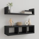 Ver imagem 3 de Kit Nichos de Parede Madeira Mdf Moderno Prateleira Organizadora Sala, Escritório e Casa - Preto