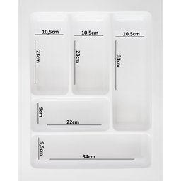 Porta Talher e Organizador de Gaveta Cinza até 42x52cm OG-53 - 3