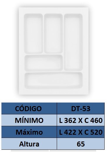 Porta Talher e Organizador de Gaveta Cinza até 42x52cm OG-53 - 2