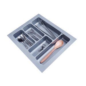 Porta Talher e Organizador de Gaveta Cinza até 42x52cm OG-53