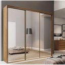 Ver imagem 1 de Guarda-Roupa Casal 3 Portas de Correr com Espelho 267cm Luminum Light