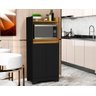 Armário Multiuso Preto Organizador para Cozinha Balcão Microondas Jt - 2