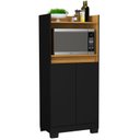 Ver imagem 1 de Armário Multiuso Preto Organizador para Cozinha Balcão Microondas Jt